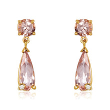Load image into Gallery viewer, Morganite diamond earrings
