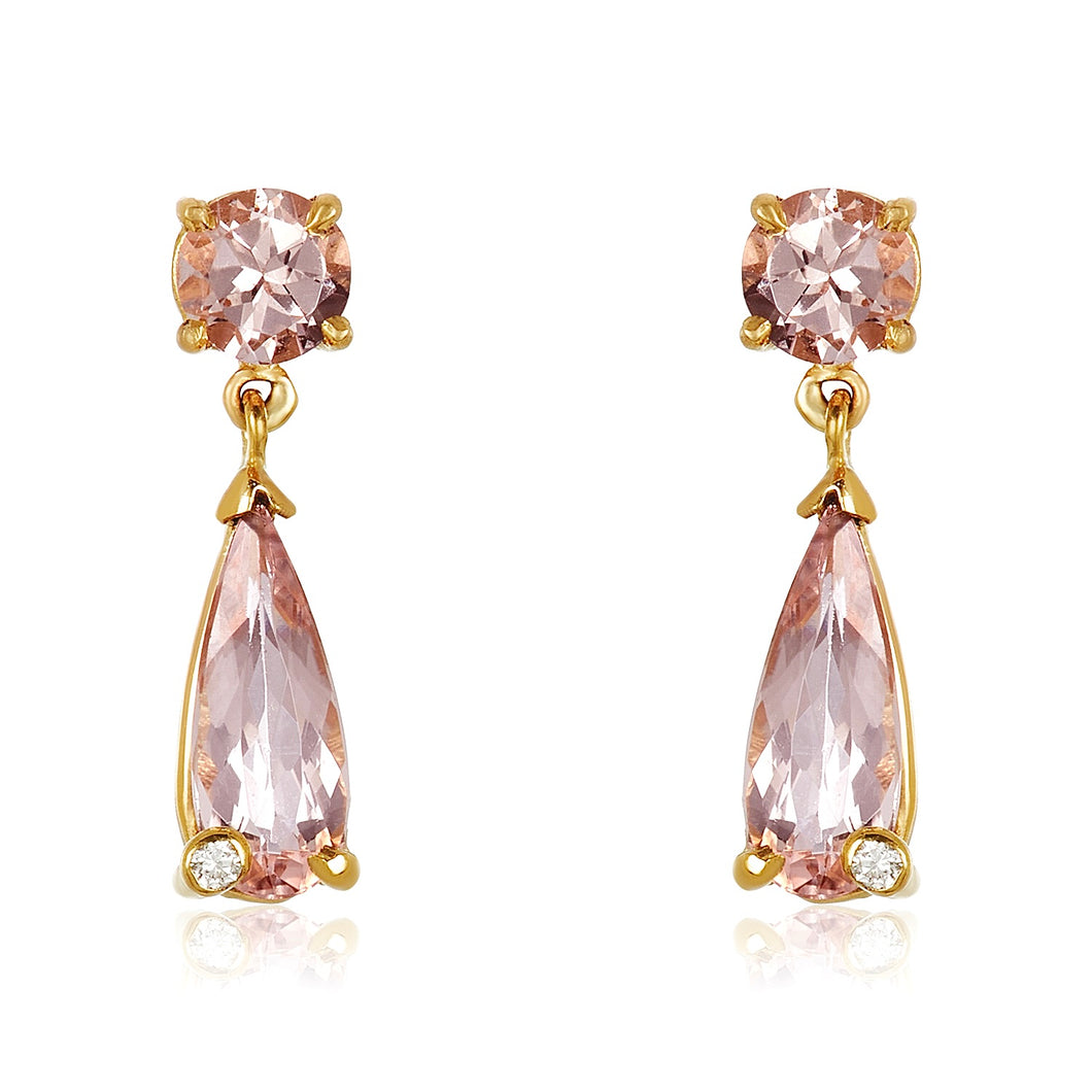 Morganite diamond earrings