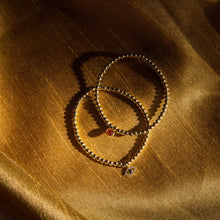 Load image into Gallery viewer, Evil Eye 14K Gold Bead Stack Bracelet
